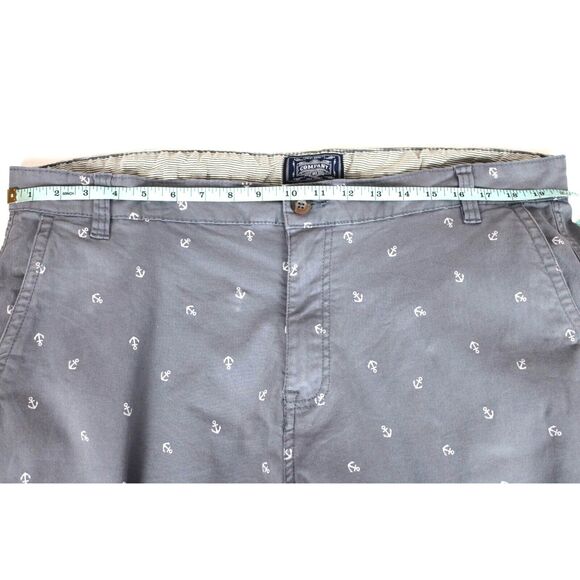 Company 81 Chino Short Anchor Print Pockets Flat Front Men 40 / 11 Gray Nautical - Picture 5 of 10